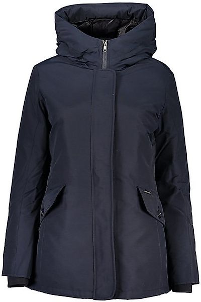 WOOLRICH Outdoorjacke Blaue Damenjacke mit Kapuze, Reißverschluss & Knöpfen günstig online kaufen