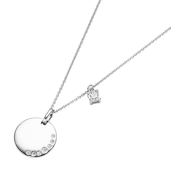 Smart Jewel Kette mit Anhänger "Anhänger rund, Zirkonia Steine, Silber 925" günstig online kaufen