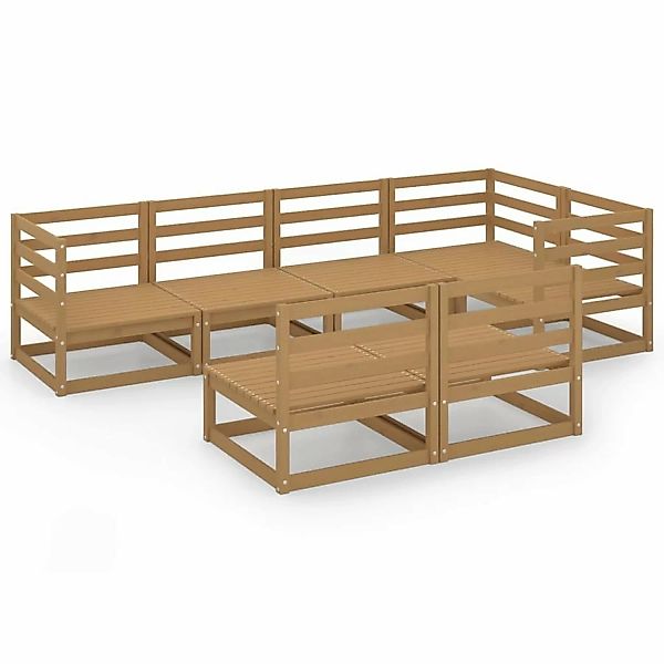 vidaXL 7-tlg Garten-Lounge-Set Honigbraun Massivholz Kiefer Modell 11 günstig online kaufen