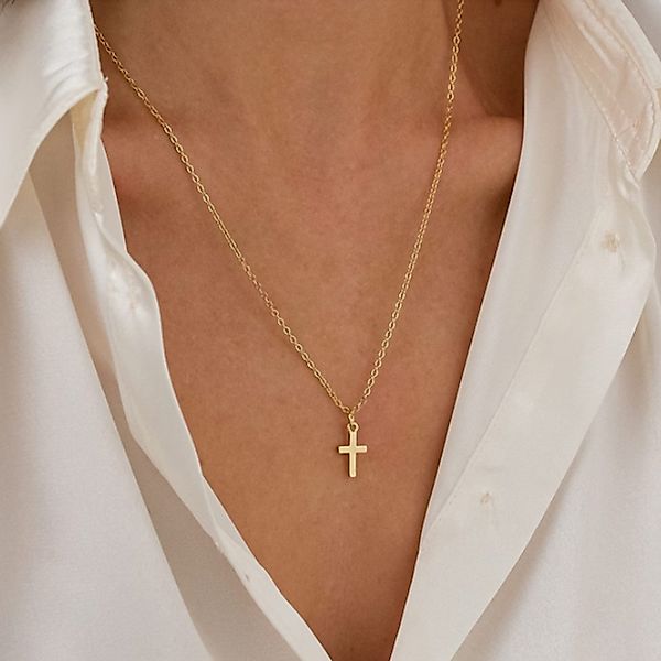 GOLDEN Kreuzkette Kleine Kreuz Halskette, 14K günstig online kaufen