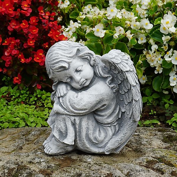 gartendekoparadies.de Gartenfigur Schlafender Engel Grabengel, Steinfigur, günstig online kaufen