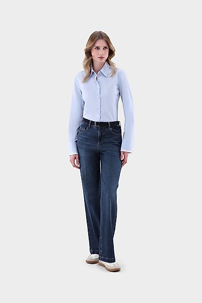 Hemdbluse mit Doppelmanschette und Kontrasten günstig online kaufen