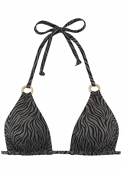 LASCANA Triangel-Bikini-Top "Rabea" mit goldfarbenen Zierringen günstig online kaufen