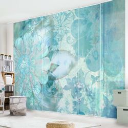 Bilderdepot24 Schiebegardine modern Flächenvorhang blickdicht Winterblumen, günstig online kaufen