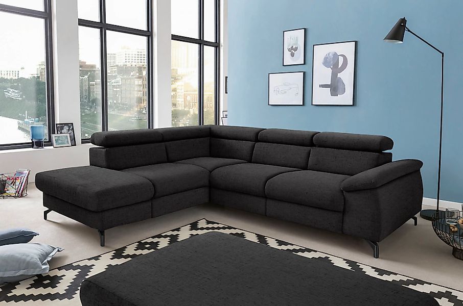 COTTA Ecksofa "Kitty L-Form, B: 249 cm", mit Kopfteilverstellung, optional günstig online kaufen
