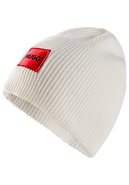 HUGO Beanie Xaff 6 mit Logobadge günstig online kaufen