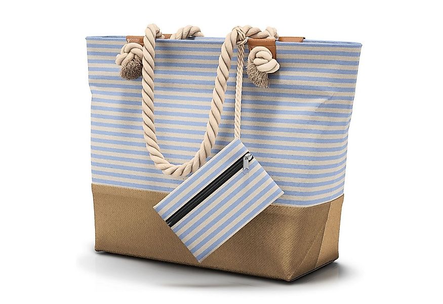 furora HOLIDAY Strandtasche Badetasche mit Reißverschluss & 2x Innentaschen günstig online kaufen