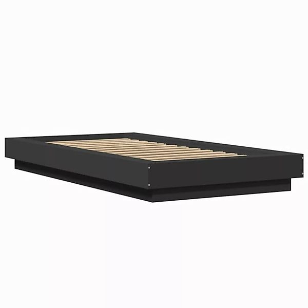 vidaXL Bett Bettgestell mit LED Schwarz 75x190 cm Holzwerkstoff günstig online kaufen