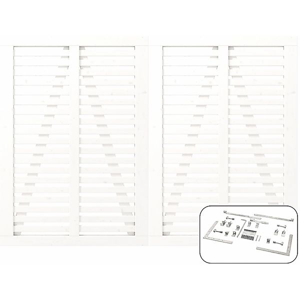Doppeltor Harmoni Nadelholz Weiß 200 cm x 140 cm günstig online kaufen