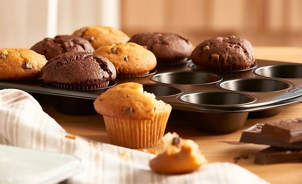 KAISER Muffinform 12er  Inspiration ¦ schwarz ¦ Stahl ¦ Maße (cm): B: 27 Ba günstig online kaufen