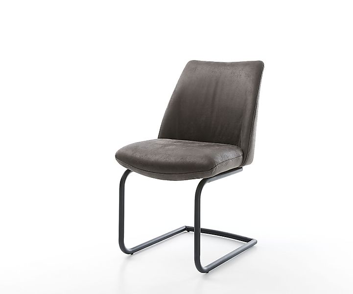 Freischwinger Elso-Flex Mikrofaser Anthrazit Vintage Freischwinger rund Sch günstig online kaufen