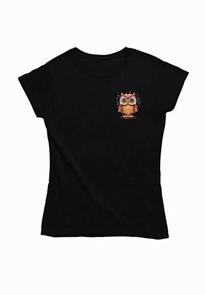 Novux T-Shirt Cute Little Owl Damen Tshirt Farbe Schwarz günstig online kaufen