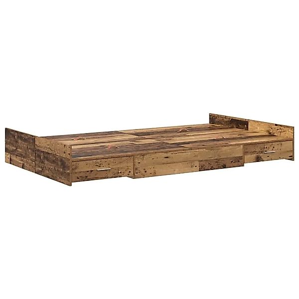 vidaXL Stauraumbett Altholz 120 x 190 cm Holzwerkstoff 3335331 günstig online kaufen