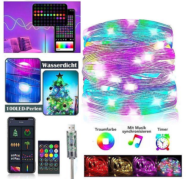 VIVIHEYDAY LED-Lichterkette RGB Smart, Bunt Lichterkette mit Fernbedienung günstig online kaufen
