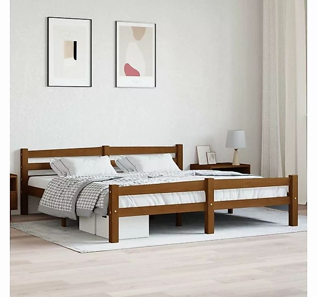 furnicato Bett Massivholzbett Honigbraun Kiefer 180x200 cm günstig online kaufen