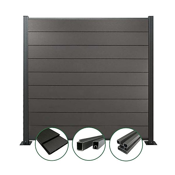 Woodstore24 Zaun WoodoZaun WPC Sichtschutzzaun gebürstete günstig online kaufen