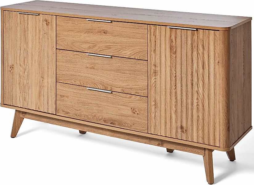 Jahnke Sideboard "WAVE SB 150", (1 St.), Sideboard, Retro-Stil, Front in We günstig online kaufen