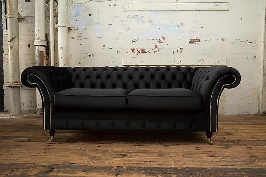 Xlmoebel Sofa Neu Schwarze Chesterfield Dreisitzer Polster-Sitzgarnitur Sof günstig online kaufen