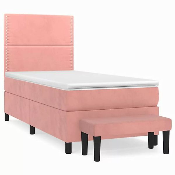 vidaXL Boxspringbett Boxspringbett mit Matratze Rosa 90x200 cm Samt Bett Be günstig online kaufen