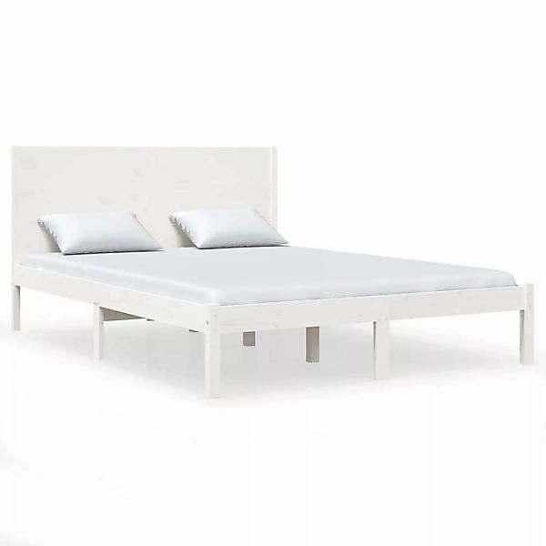 Vidaxl Massivholzbett Weiß Kiefer 140x190 Cm günstig online kaufen