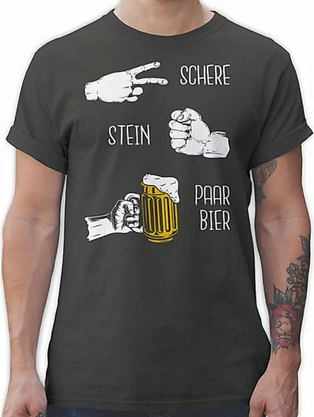 Shirtracer T-Shirt Biergeschenke Lustig - Schere Stein Bier - Hopfen - Herr günstig online kaufen