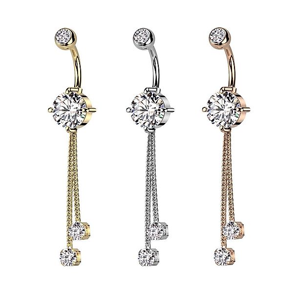 Taffstyle Bauchnabelpiercing Bauchnabelpiercing doppeltem Zirkonia Kristall günstig online kaufen