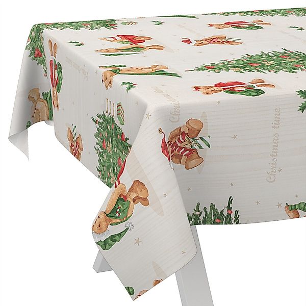 ANRO Tischdecke Wachstuch abwaschbar Teddybär Weihnachten günstig online kaufen