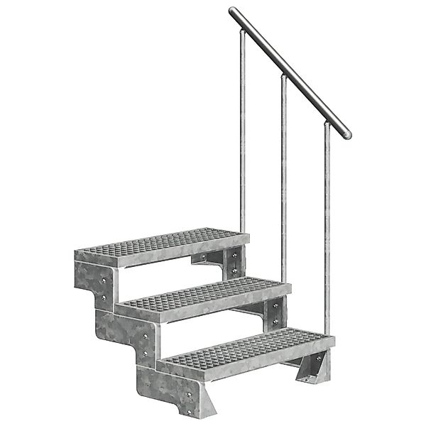 Dolle Außentreppe Gardentop 3 Gitterroststufen 100 cm inkl. Geländer günstig online kaufen