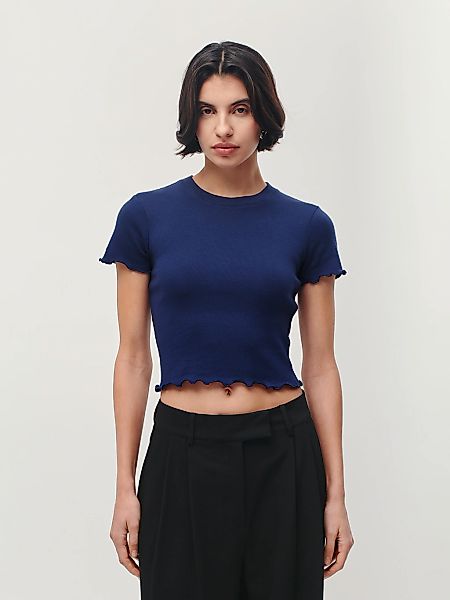 LeGer T-Shirt "Teresa, LeGer by Lena Gercke" mit Rippstruktur, kurze Form, günstig online kaufen