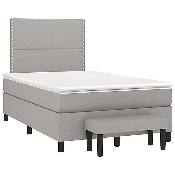 vidaXL Boxspringbett mit Matratze Hellgrau 120x190 cm Stoff 3270348 günstig online kaufen