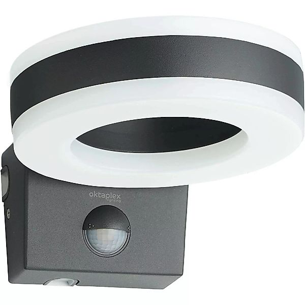 Oktaplex LED Außenwandleuchte mit Sensor Porto 3000K Warmweiß IP65 Anthrazi günstig online kaufen