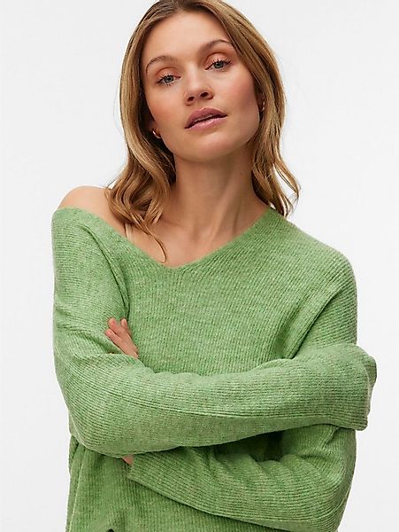 Vero Moda V-Ausschnitt-Pullover VMCREWLEFILE LS V-NECK BLOUSE NOOS günstig online kaufen