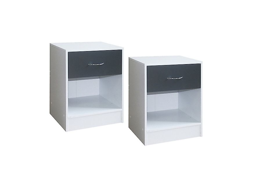 HTI-Living Nachtschrank Nachtschrank 2er Set Thekla Weiß/Grau (Set, 2-St., günstig online kaufen