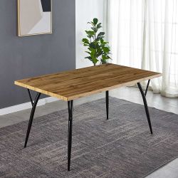 Esszimmer Tisch in Eichefarben und Schwarz 150 cm breit günstig online kaufen