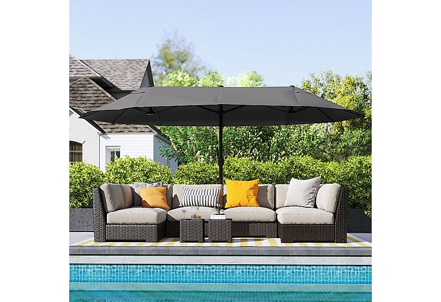 Outsunny Sonnenschirm Doppelsonnenschirm, LxB: 455x265 cm, Sonnenschirm, Ga günstig online kaufen