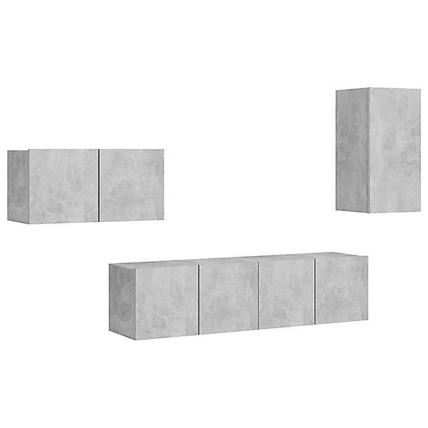 furnicato TV-Schrank 4-tlg. TV-Schrank-Set Betongrau Holzwerkstoff (1-St) günstig online kaufen