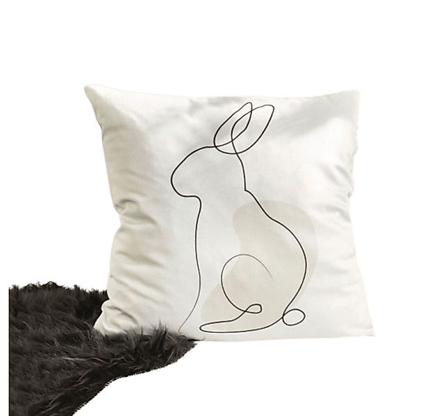 Home-trends24.de Kissenhülle Hase Modern Ostern Deko Kissen Hülle Weiß 45x4 günstig online kaufen