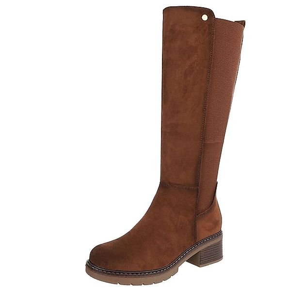 Ital-Design Damen Freizeit Stiefel (90755910) Blockabsatz Stiefel in Braun günstig online kaufen