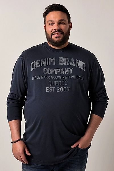 Men Plus T-Shirt Men+ Langarmshirt Brustprint Vintage Look bis 8 XL günstig online kaufen