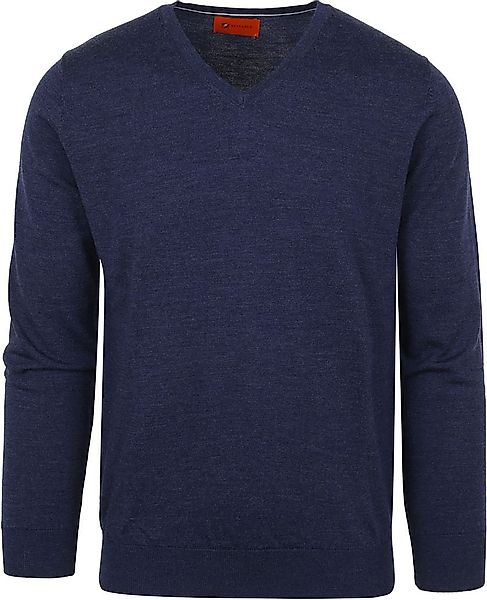 Suitable Pullover V-Neck Merino Kobalt Blau - Größe 3XL günstig online kaufen