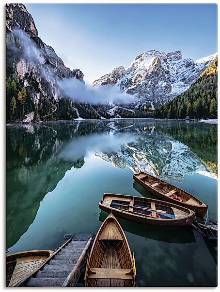 Artland Wandbild "Pragser Wildsee in Südtirol", Bilder von Booten & Schiffe günstig online kaufen