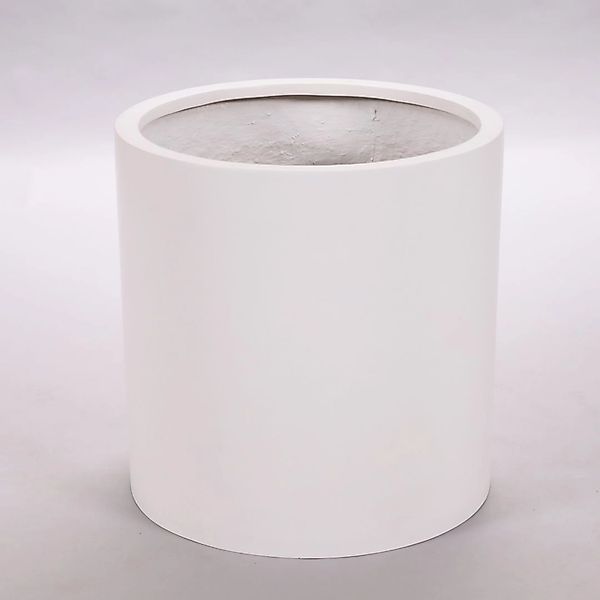 Elegant Einrichten Pflanzkübel Fiberglas Zylindrisch D40xH40cm Perlmutt-Wei günstig online kaufen