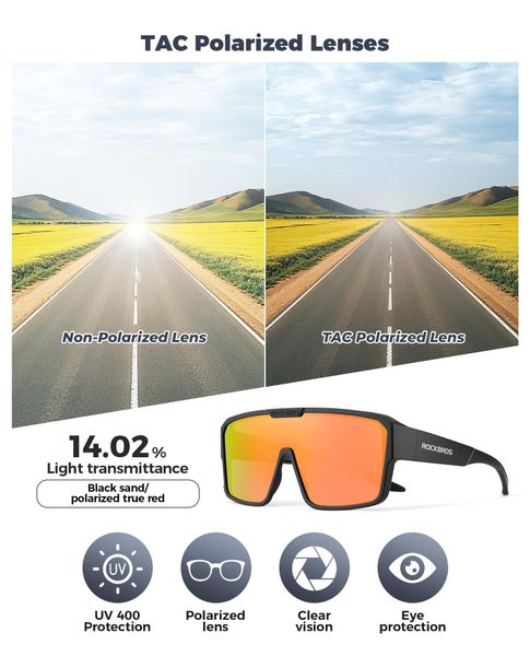 ROCKBROS Fahrradbrille Überbrille Polarisiert Überzieh-Sonnenbrille, (1-St) günstig online kaufen
