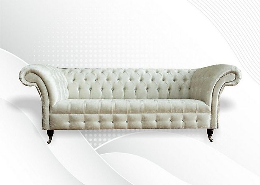 Xlmoebel Sofa Chesterfield Sofa in Grau für das Wohnzimmer: Dreisitzer mit, günstig online kaufen