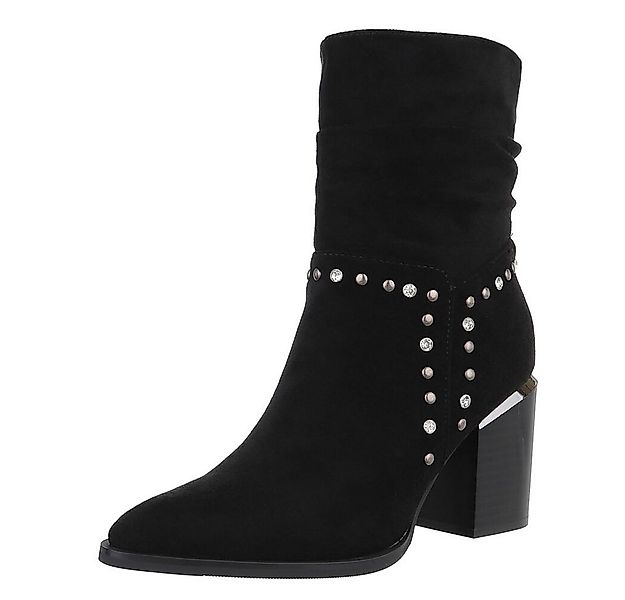 Ital-Design Damen Elegant High-Heel-Stiefelette (88577535) Blockabsatz Stie günstig online kaufen