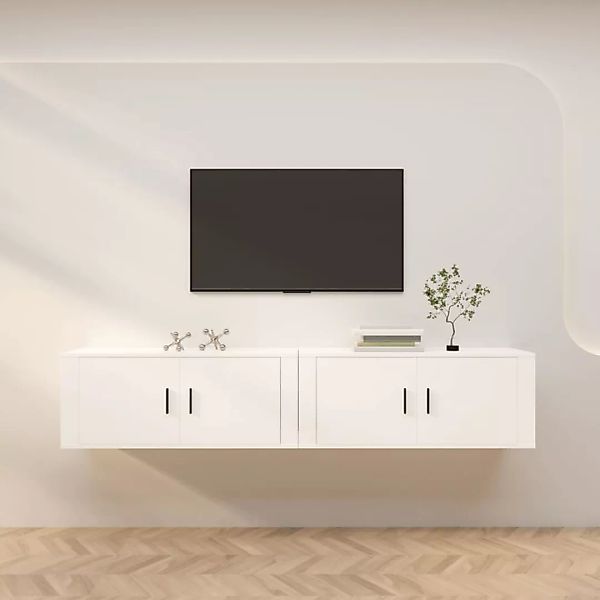 Vidaxl Tv-wandschränke 2 Stk. Weiß 100x34,5x40 Cm günstig online kaufen