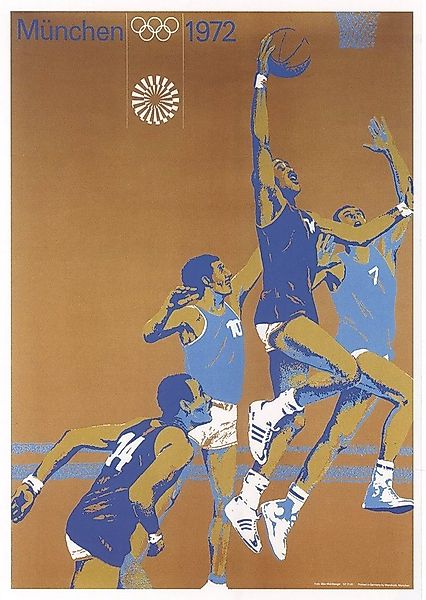 BillerAntik Kunstdruck München 1972 Olympische Sommerspiele Basketball Plak günstig online kaufen