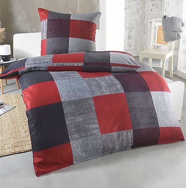 Dreamhome Bettwäsche 155x220 + 80x80 cm Thermo Fleece Bettwäsche, atmungsak günstig online kaufen