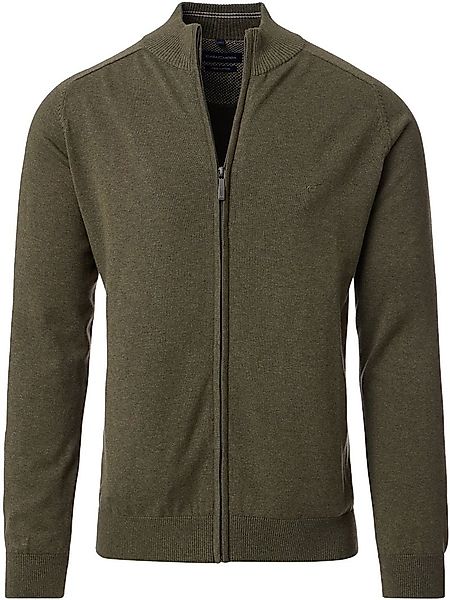 Casa Moda Strickjacke Zip Olivgrün - Größe XXL günstig online kaufen