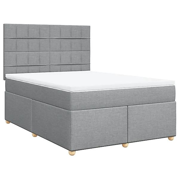 vidaXL Boxspringbett mit Matratze Hellgrau 160x200 cm Stoff 3291331 günstig online kaufen